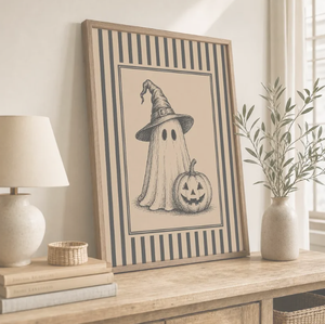 Poster con Cornice PS Fatto a Mano, Arte Gotica da Parete con Stampa di Strega, Fantasma e Scheletro per Decorazione d'Interni - Product Image 4