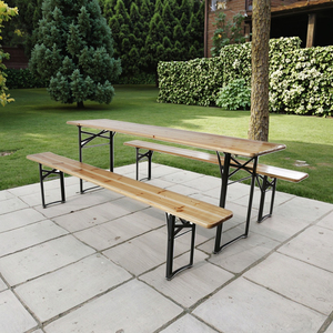 Meubles d'extérieur légers pliables en bois et en fer, table à bière, <span class=keywords><strong>banc</strong></span>, <span class=keywords><strong>jardin</strong></span>, cour, pelouse, ensemble trois pièces, <span class=keywords><strong>salon</strong></span> - Product Image 6