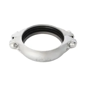 Seerein Stainless Steel Grooved Fittings Rigid Flexible Coupling 316 304 Grooved Double Bolt Hose Pipe Clamp