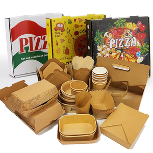 Logotipo de impresión personalizada pollo frito pescado y patatas fritas hamburguesa bandeja para perros calientes Kraft Catering Pizza papel de embalaje caja de comida para llevar - Product Image 4