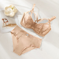 Ensemble soutien-gorge et culotte grande taille pour femmes - Soutien-gorge à couverture complète, bonnets de la D à la L, maintien maximal, sans armatures, respirant, maille confortable, anti-affaissement