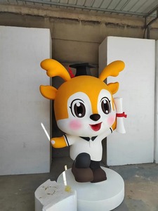 Sculpture <span class=keywords><strong>de</strong></span> mascotte <span class=keywords><strong>de</strong></span> <span class=keywords><strong>cerf</strong></span> en fibre <span class=keywords><strong>de</strong></span> verre personnalisée pour l'affichage commercial et scolaire - Product Image 1