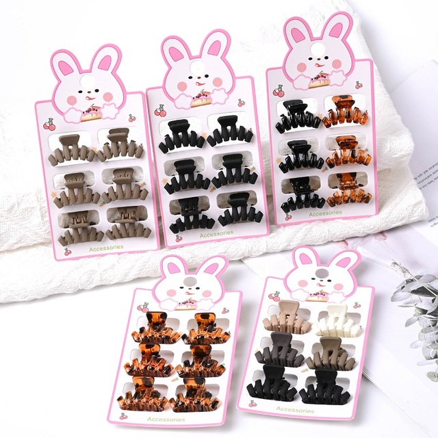 MIO 3cm Hair Claw Clip Solid Color Mini Hair Side Clip 6pcs Per Set for Women Girls Kids Daily Accessories Cute Hairpins