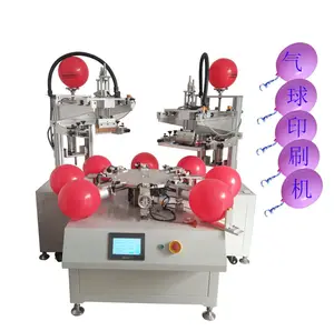 Automatic automatic flip two-color magic balloon screen printing machine with with rotation baking ballon