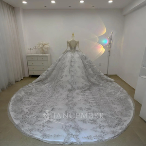 Beautiful Beaded <b>Sequin</b> Lace Illusion Bridal Ball Gown Vestidos De Novia Boda Lsjj19 - Product Image 3