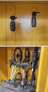 Casier de rangement pour vélos moderne, extérieur, étanche, en acier et en métal, serrure verticale d'armoire à vélo à double porte pour l'école, la salle à manger et la cuisine - Product Image 4