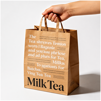 Sac d'emballage rectangulaire en papier kraft écologique pour 1, 2 ou 4 tasses, avec poignées robustes, idéal pour les salons de thé et les cafés à emporter