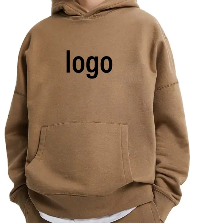 men's 100% cotton thick heavy french terry high quality blank oversized streetwear custom logo pullover hoodie