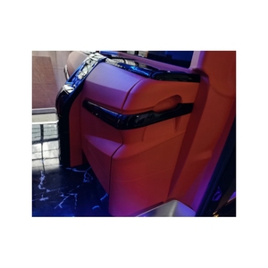 Siège de voiture électrique rétractable en cuir rouge vin avec barre de pliage - Product Image 2