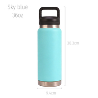 Bouteille d'eau sport isotherme en acier inoxydable à double paroi personnalisée de 18 oz, avec bouchon à ouverture rapide, HydraFlask, YETYITumbler