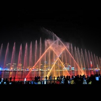 Fuente de Agua para Exteriores Optimum Show con 2 Años de Garantía, Bomba de Agua de Acero Inoxidable, Sistema de Control DMX 512/PLC, Fuente Musical