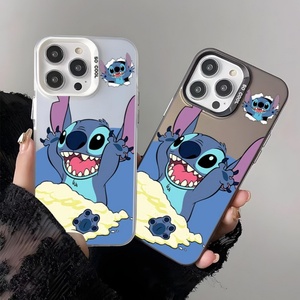 Coque de téléphone portable motif dessin animé mignon imprimé UV pour iPhone 17 Pro Max 16 15 Plus 15 14 13, couleurs argentées, coque arrière IMD - Product Image 2