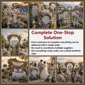 Ensemble complet <span class=keywords><strong>de</strong></span> <span class=keywords><strong>mariage</strong></span> thème Romantisme <span class=keywords><strong>de</strong></span> Jardin Côtier, Arche d'hortensias bleus et roses, Centre <span class=keywords><strong>de</strong></span> table en mousseline transparente, <span class=keywords><strong>Toile</strong></span> <span class=keywords><strong>de</strong></span> <span class=keywords><strong>fond</strong></span>, Vente en gros OEM à guichet unique - Product Image 5