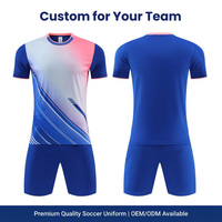 Conjunto de Camiseta y Pantalones Cortos de Fútbol Juvenil Personalizados, Sublimación en Malla de Poliéster con Logotipo, Camiseta de Fútbol OEM al por Mayor