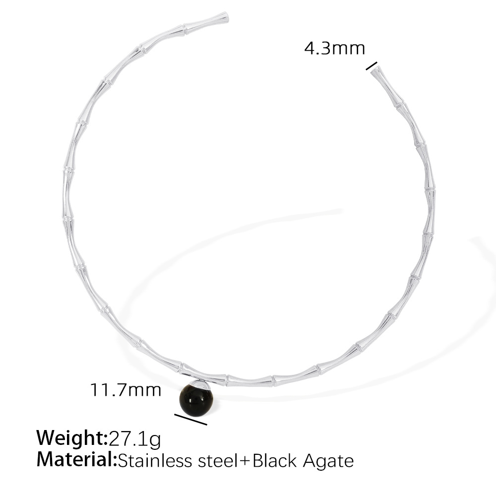 Collier réglable en argent et onyx noir XL147