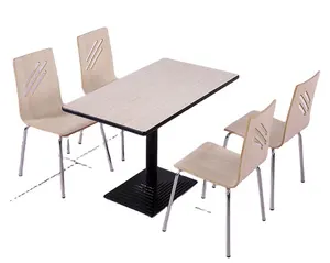 Standard Size Restaurant Table Furniture Dining Curved Table Seat Wooden Canteen Tables And Chairs
