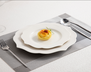 Custom White Wedding Dinner <b>Plates</b> Scalloped Edge <b>Ceramic</b> Classic Design China Origin Personalized Logo/Design Tableware for - Product Image 5