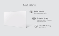 Wifi App 900W panneau chauffant en cristal de carbone infrarouge Smart Home Convector Chauffage électrique
