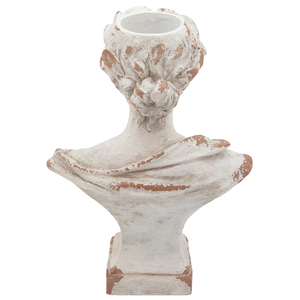 Busto di Donna con Ghirlande in Resina, Statua Classica da Giardino con Finitura Anticata, Decorazione per Esterni - Product Image 4