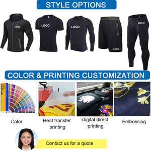 Haut de bain pour homme personnalisé à manches longues, respirant, séchage rapide, protection UPF50+, en Spandex/Nylon, coutures plates, couleur unie - Product Image 5