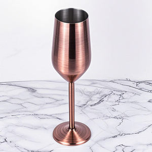 Flûtes à vin et champagne personnalisées en acier inoxydable 304, incassables, à pied, 220 ml, pour cocktails et boissons, design unique et élégant - Product Image 5
