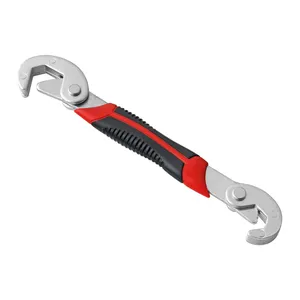 1pc Self-Adjusting Spanner Pipe Wrench. Dual Heads with Grooved Jaw Teeth for Nuts, Bolts and Pipes from 9 to 22mm