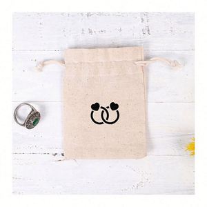 Pochette carrée en coton sergé épais avec couleurs mélangées, logo personnalisé imprimé, sac d'emballage personnalisé pour une utilisation promotionnelle - Product Image 4
