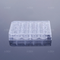 Consommables de laboratoire : plaque de culture cellulaire jetable, stérile, à fond plat, 12 puits, plaque multi-puits