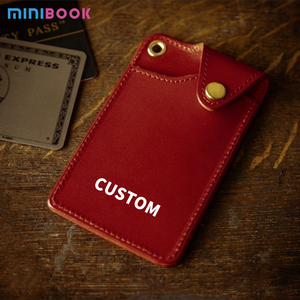 Sac d'identification en cuir véritable ultra-mince simple porte-carte porte-carte en cuir mensuel - Product Image 1