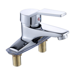Robinet de lavabo Yashi à poignée unique, 2 trous, à poser sur le comptoir, avec cartouche en laiton, en acier inoxydable - Product Image 5