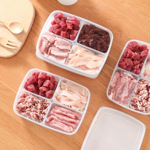 Clear Plastic Microwavable 4 Compartment Bento Box Refrigerator Organizer for Crisper Food and Fruit Storage in Pantry & <b>Fridge</b> - Product Image 2