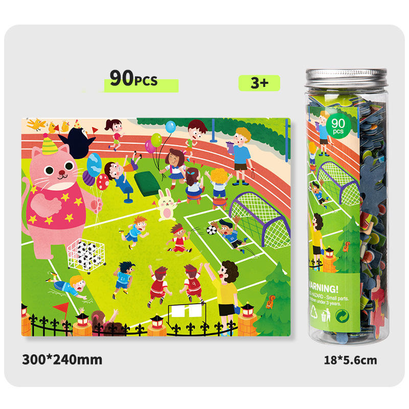 90ชิ้นสามารถ-สนามเด็กเล่นมีความสุข