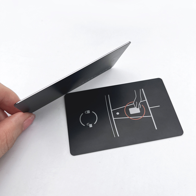 Sublimation Metal RFID Key Cards  Ntag213 Ntag215 Ntag216 NFC Access Control Black Card for Car Door Lock