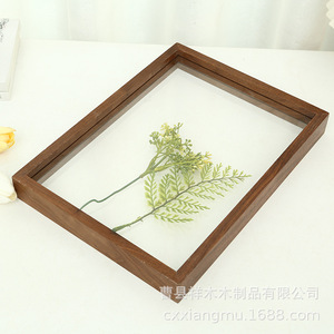Wooden Photo <b>Frame</b> Rectangle Solid Wood Handmade Display Stand For Dried Flowers Decorative - Product Image 1