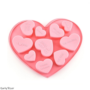 Khuôn nướng silicon hình trái tim sớm với thông điệp tình yêu tùy chỉnh tạo ra những chiếc bánh Ngày Valentine lãng mạn với sô cô la - Product Image 6