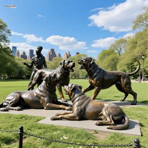 カスタム屋外シティガーデン公共装飾モダン大型ブロンズ鋳造動物犬彫刻等身大サイズロットワイラーブロンズ像 - Product Image 5