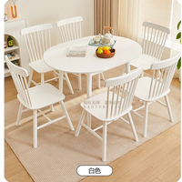 Tables et chaises modernes simples couleur noyer américain Table à manger pliante en bois massif