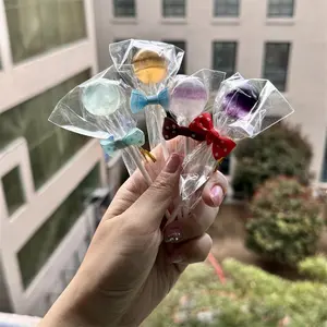 Wholesale Crystals Craft Crystal Sphere Mini Candy Fluorite Sweet Lollypop For Sale