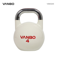 Kettlebell de compétition VANBO VB6025, kettlebell coloré pour l'entraînement, poignée électro-plaquée, manchon en acier inoxydable, fabrication OEM, sur mesure
