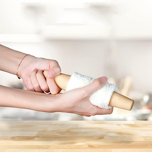 Rouleau à pâte en bois <span class=keywords><strong>pour</strong></span> pizza, cheesecake, pâtes, jiaozi, tortillas - Outil de cuisson écologique, passe au lave-vaisselle - Product Image 6