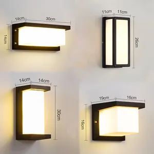 2024 striscia lunga esterna in alluminio moderna luce da parete a LED per illuminazione lineare decorativa acrilica