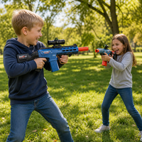 Pistolet à balles souples 75CM, édition alliage, six coups, chargement manuel, avec lunette de visée, fléchettes en mousse sûres, jouet de tir extérieur pour enfants 8+