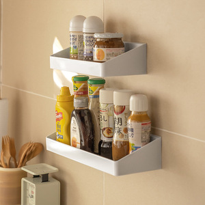Wall Mounted Spice <b>Rack</b> Rectangle Punch Free Painted For Kitchen Seasoning <b>Storage</b> - Product Image 2