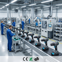 Perceuse sans fil industrielle sans balais 21V, perceuse électrique robuste à deux vitesses réglables, perceuse électrique avec batterie