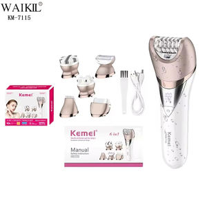 KEMEI Km7115 6 en 1, Aparato Personal Multifuncional para Mujer, Depilación, <span class=keywords><strong>Limpieza</strong></span> Facial, Masaje, Exfoliación - Product Image 1