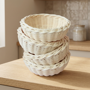 Wicker Storage Baskets Natural Color Round Weaved Basket For Organizing Home Decor - Product Image 3