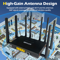 Módem WiFi6 5G con Router OpenWrt, 1WAN+3LAN, Doble Banda, OEM AX3000, Router Inalámbrico 5G Súper Rápido con 2 Ranuras para Tarjetas SIM