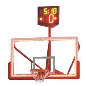 Tablero de Baloncesto con Temporizador de 24 Segundos, Vidrio Templado, Altura Ajustable para Cancha de Baloncesto - Product Image 1