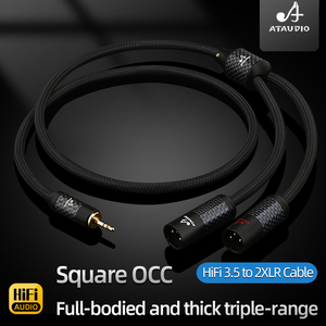 For ATAUDIO HiFi 3.5mm Male Dual XLR Male Female Cable XLR 3.5mm Cable for <strong>PC</strong> Headphone Amplifier Balance Microphone for <strong>Speaker</strong> - Product Image 3