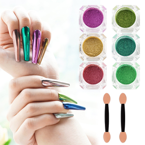 Pó Efeito Espelho Para Unhas de Fábrica em 18 Cores, Pó Cromado Atraente Para Nail Art com Decoração de Unha - Product Image 2